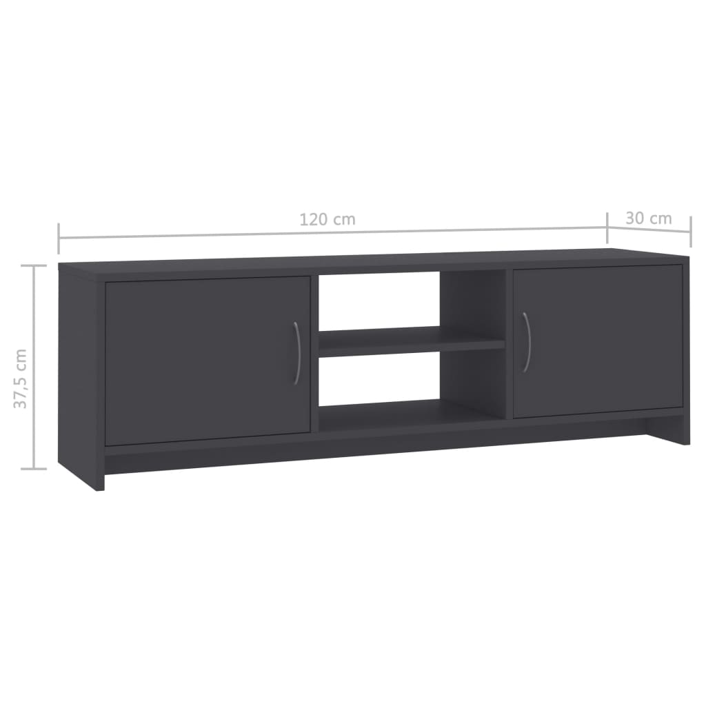 vidaXL TV Cabinet Grey 120x30x37.5 cm Engineered Wood