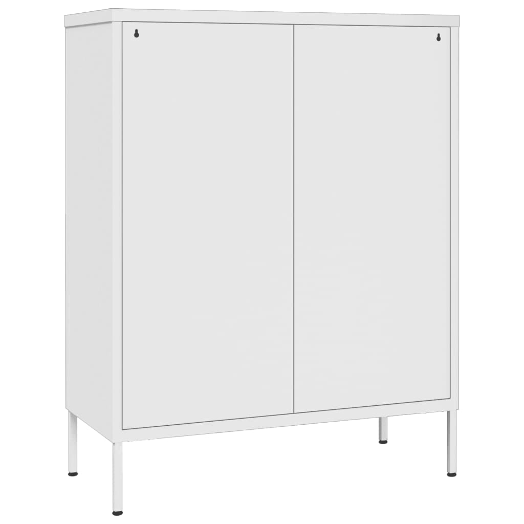 vidaXL Drawer Cabinet White 80x35x101.5 cm Steel