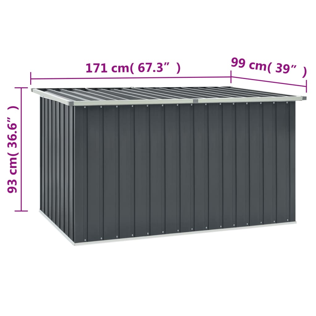 vidaXL Garden Storage Box Grey 171x99x93 cm