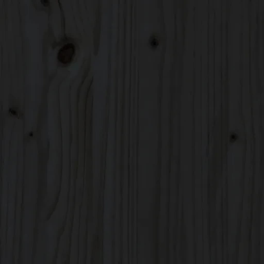 vidaXL Wall Headboard Black 185x3x60 cm Solid Wood Pine