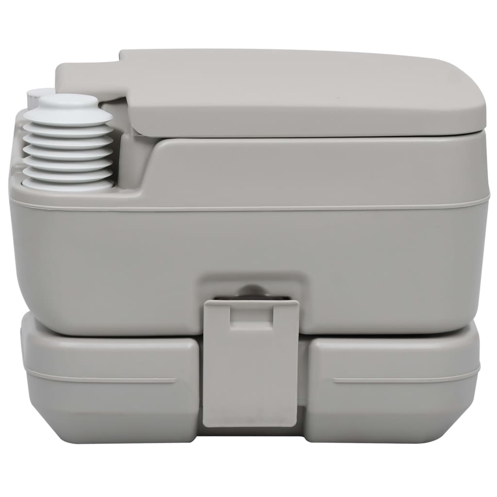 vidaXL Portable Camping Toilet Grey 10+10 L