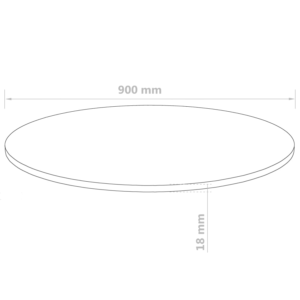 vidaXL Table Top Round MDF 900x18 mm
