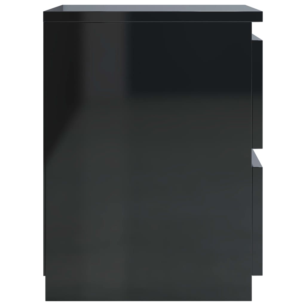 vidaXL Bedside Cabinet High Gloss Black 30x30x40 cm Engineered Wood