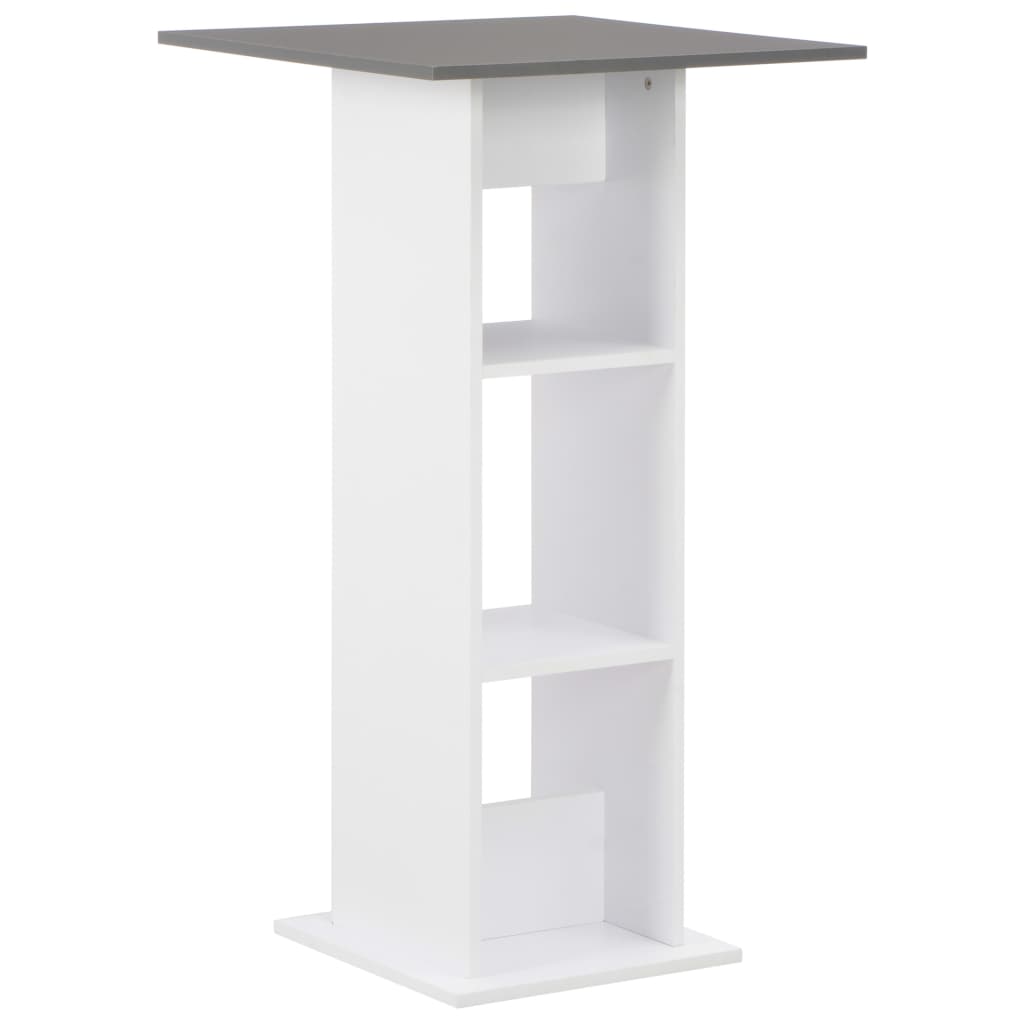 vidaXL Bar Table White and Anthracite Grey 60x60x110 cm