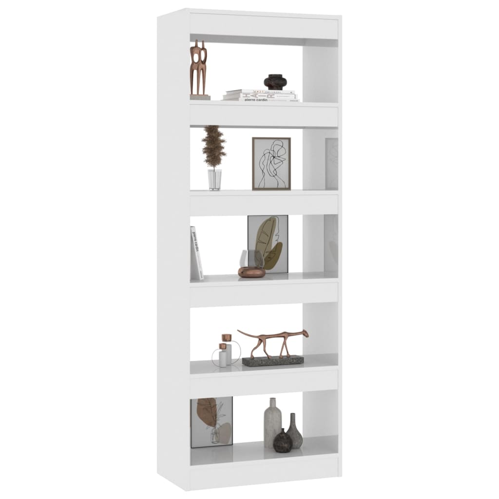 vidaXL Book Cabinet/Room Divider High Gloss White 60x30x166 cm Engineered Wood