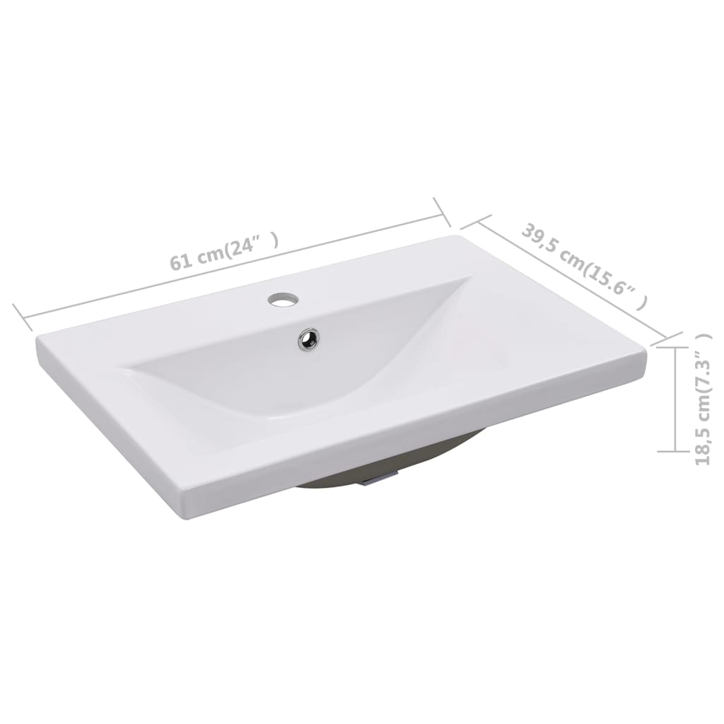 Built-in Basin 61x39.5x18.5 cm Ceramic White