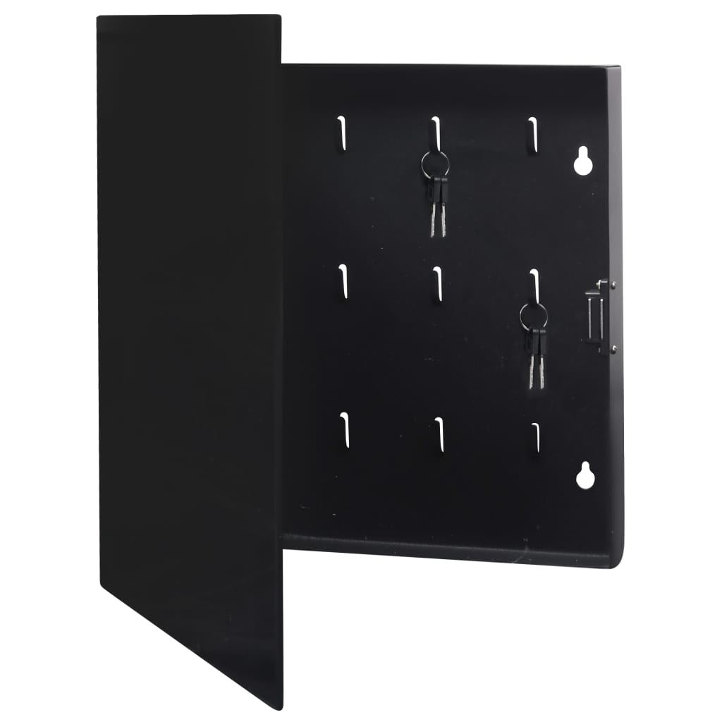 vidaXL Key Box with Magnetic Board Black 35x35x5.5 cm