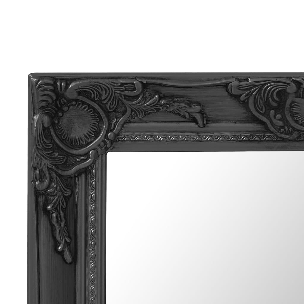 vidaXL Wall Mirror Baroque Style 50x50 cm Black