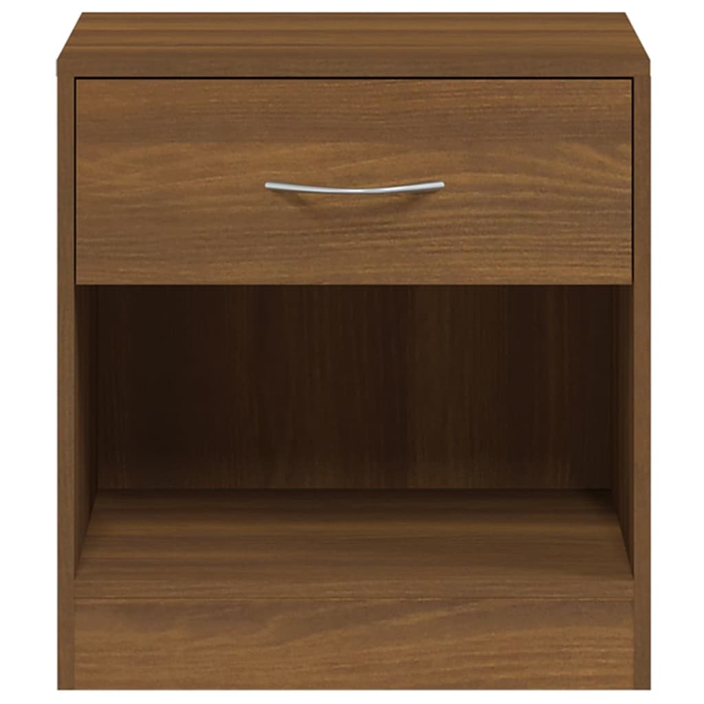 vidaXL Bedside Cabinets 2 pcs with Drawer Brown Oak