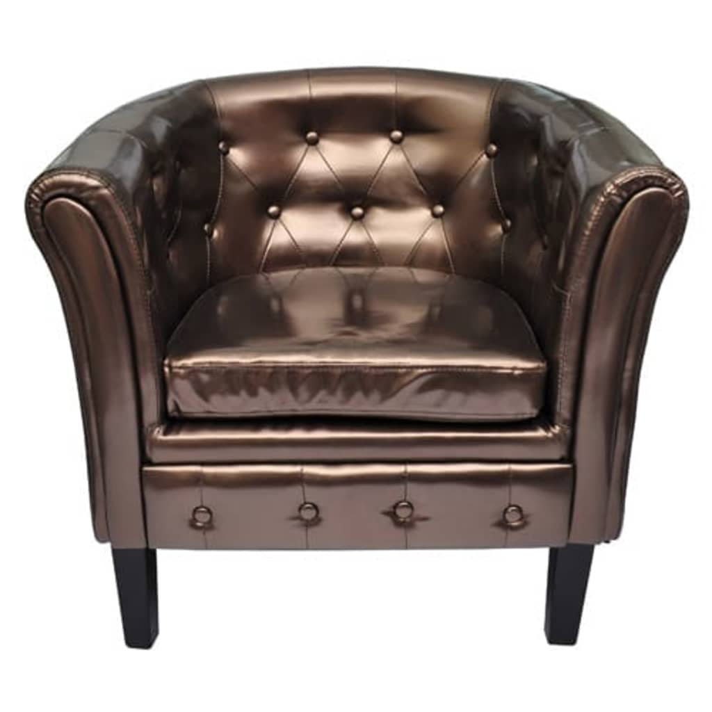 vidaXL Tub Chair Brown Faux Leather