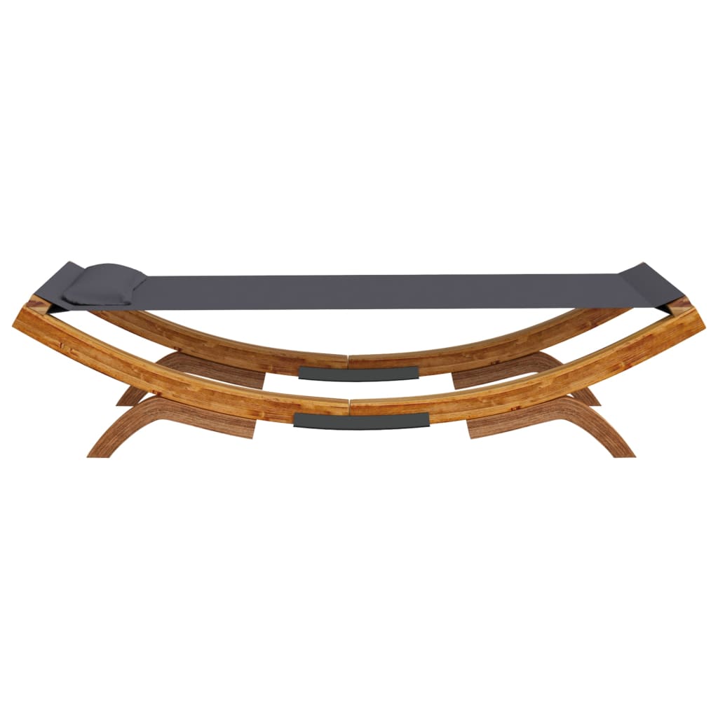 vidaXL Outdoor Lounge Bed 100x188.5x44 cm Solid Bent Wood Anthracite