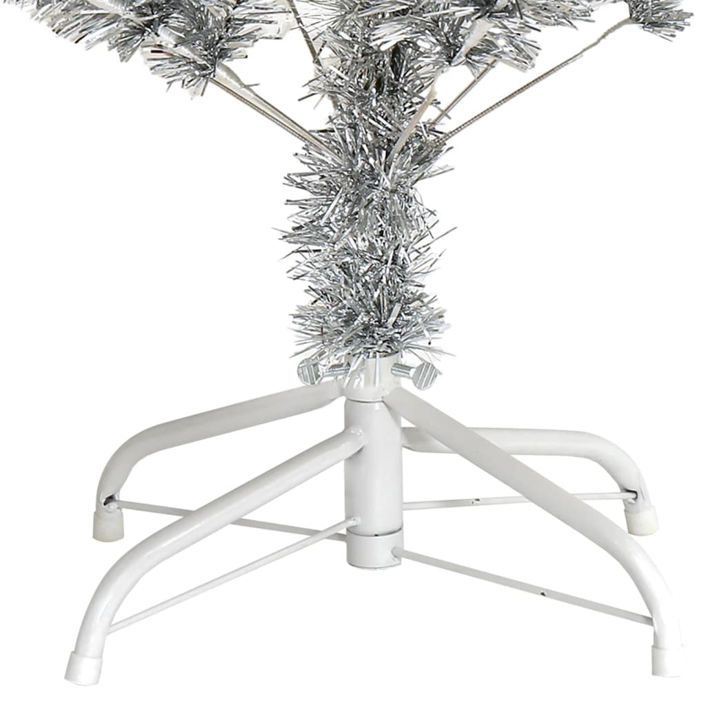 vidaXL Artificial Christmas Tree with Stand Silver 120 cm PET