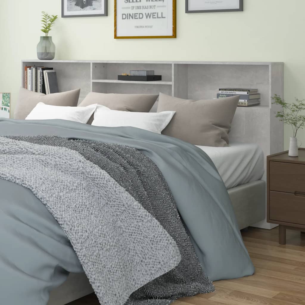 vidaXL Headboard Concrete Grey 220x19x103.5 cm