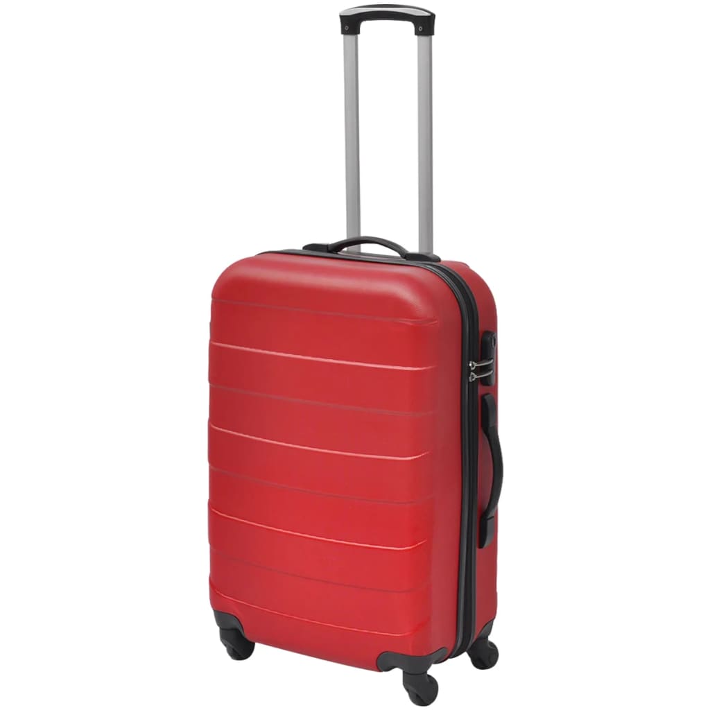 vidaXL Three Piece Hardcase Trolley Set Red 45.5/55/66 cm