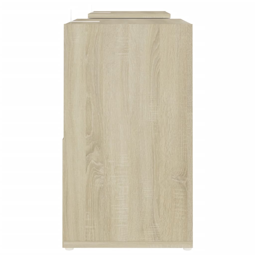 vidaXL TV Cabinet White and Sonoma Oak 104x30x52 cm Engineered Wood