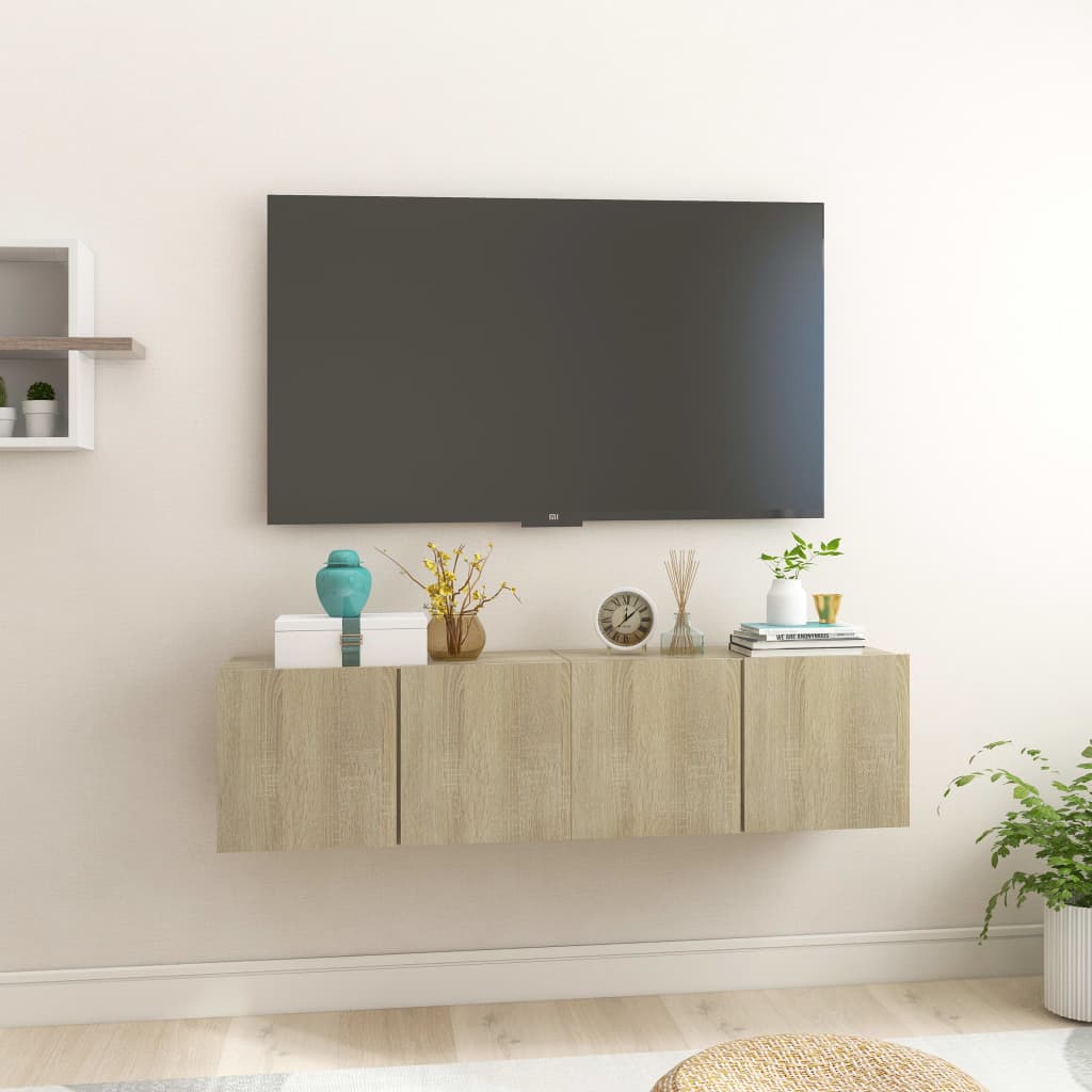 vidaXL Hanging TV Cabinets 2 pcs Sonoma Oak 60x30x30 cm