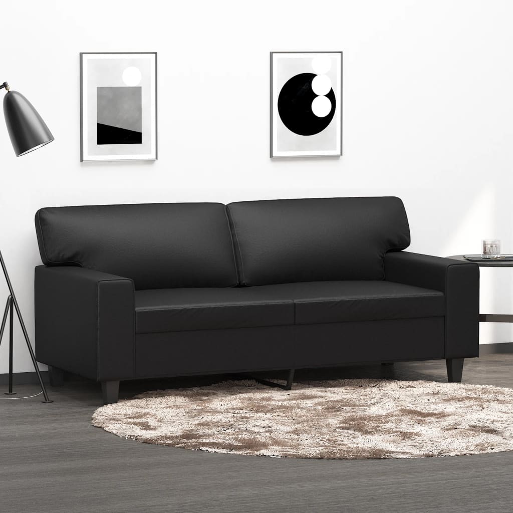 vidaXL 2-Seater Sofa Black 140 cm Faux Leather