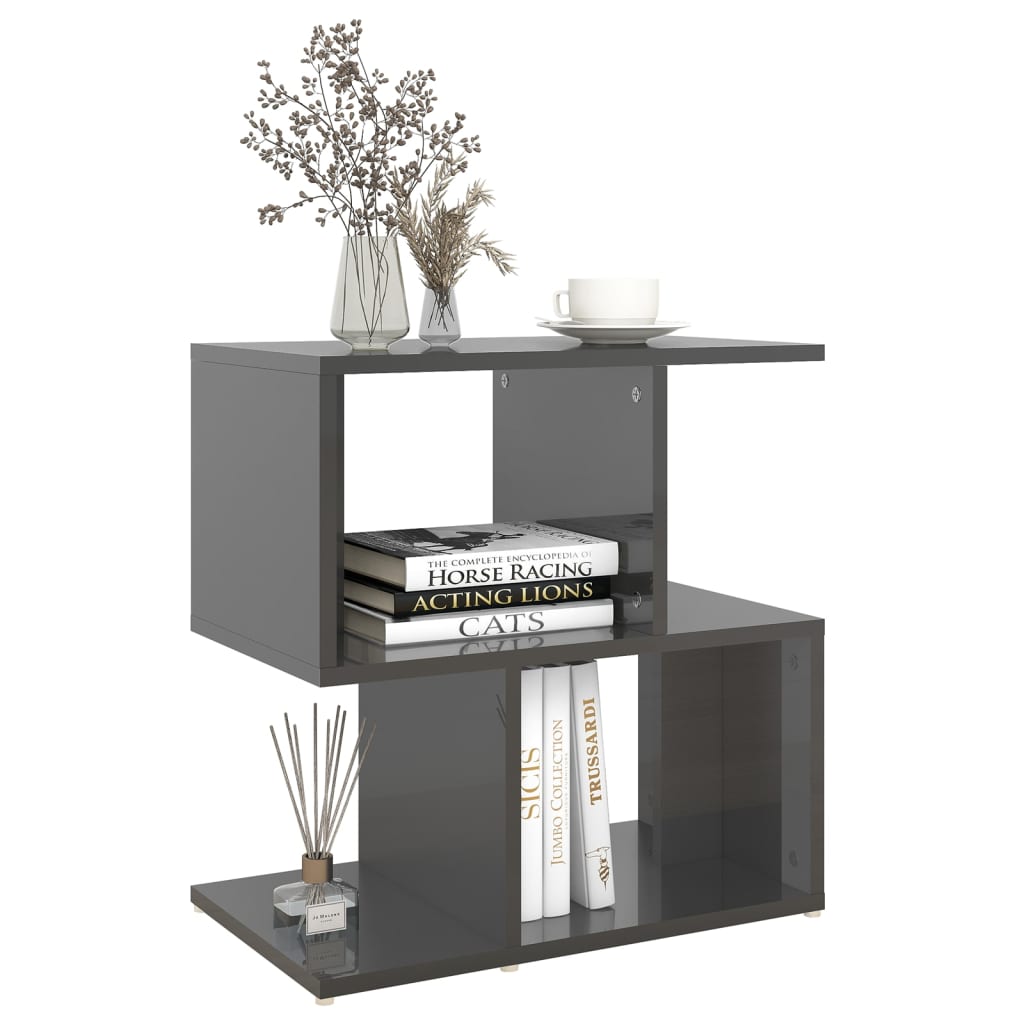 vidaXL Bedside Cabinets 2 pcs High Gloss Grey 50x30x51.5 cm Engineered Wood