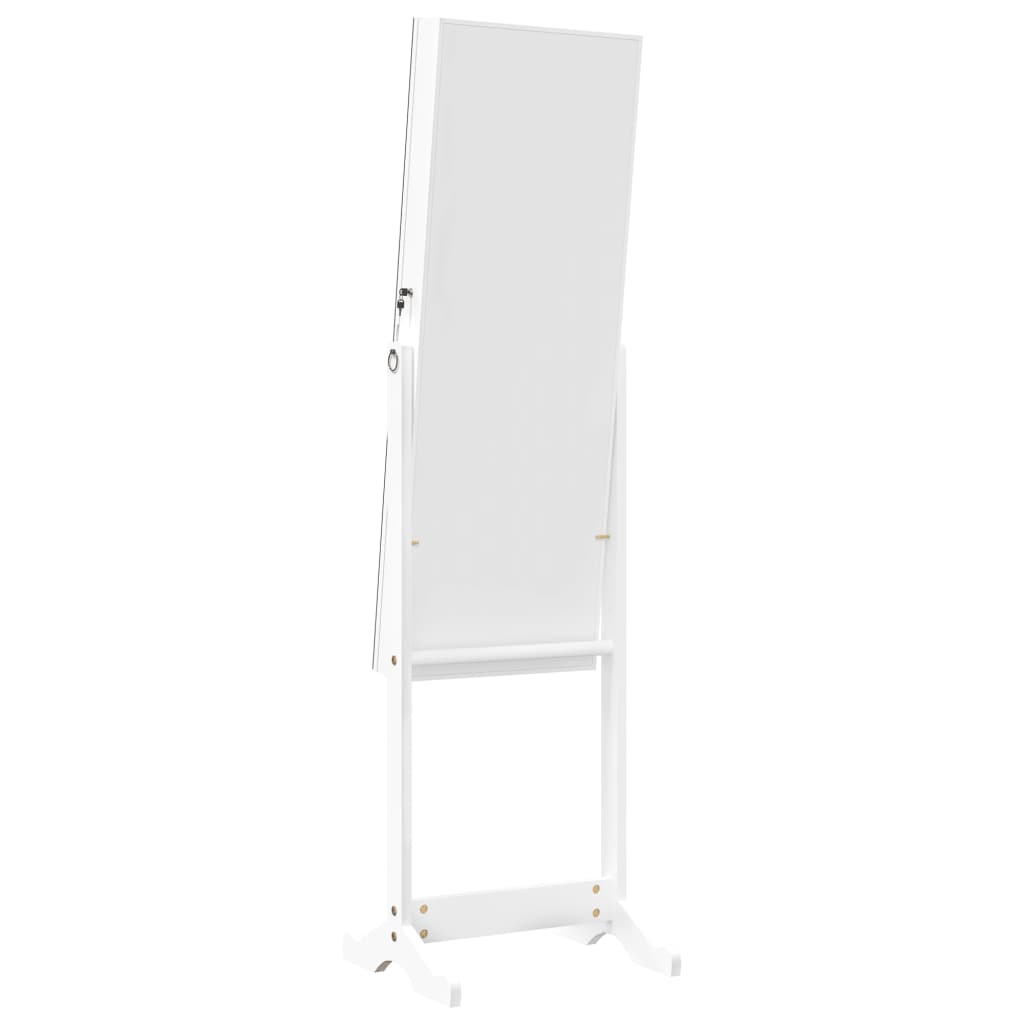 vidaXL Mirror Jewellery Cabinet Free Standing White 42x38x152 cm
