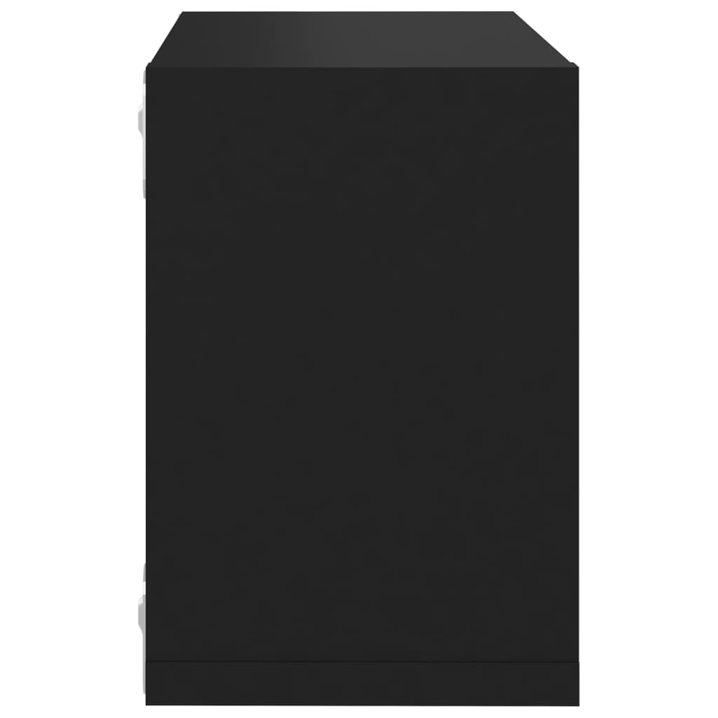 vidaXL Wall Cube Shelves 4 pcs Black 22x15x22 cm