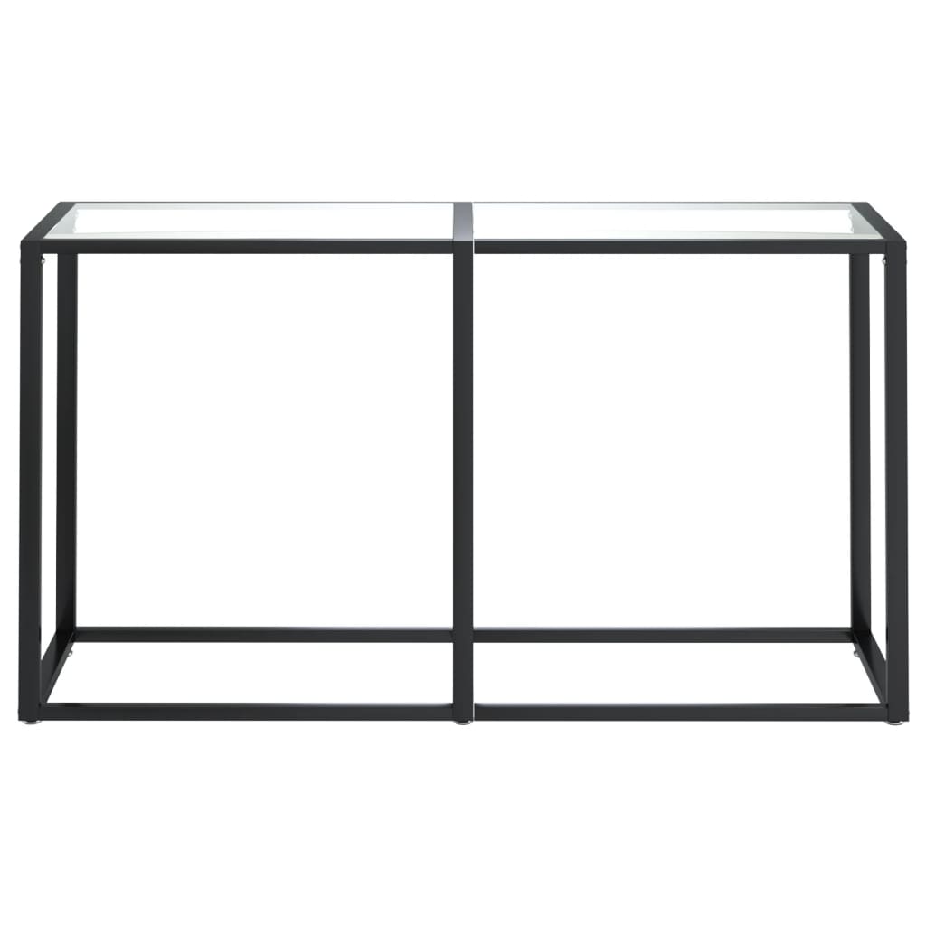 vidaXL Console Table Transparent 140x35x75.5cm Tempered Glass