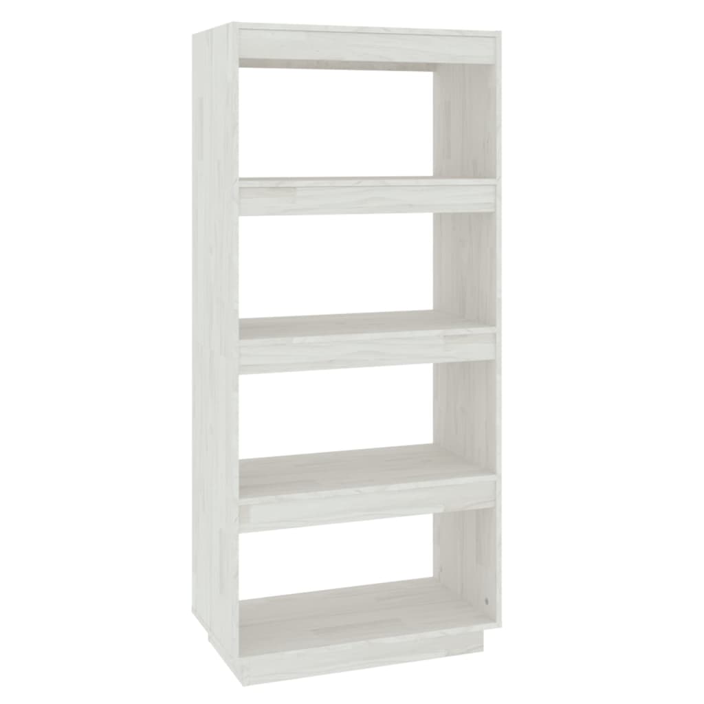 vidaXL Book Cabinet/Room Divider White 60x35x135 cm Solid Pinewood