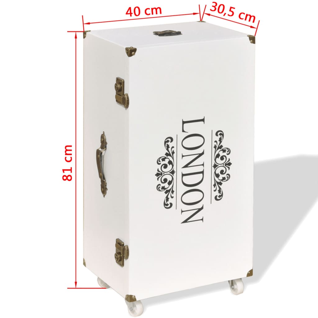 vidaXL Trunk Side Cabinet 40x30.5x81 cm White