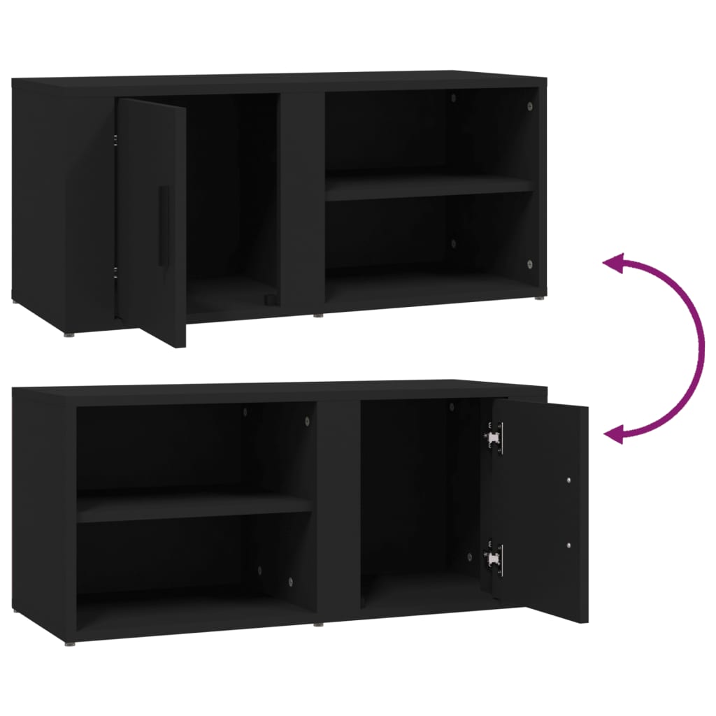 vidaXL TV Cabinet Black 80x31,5x36 cm Engineered Wood