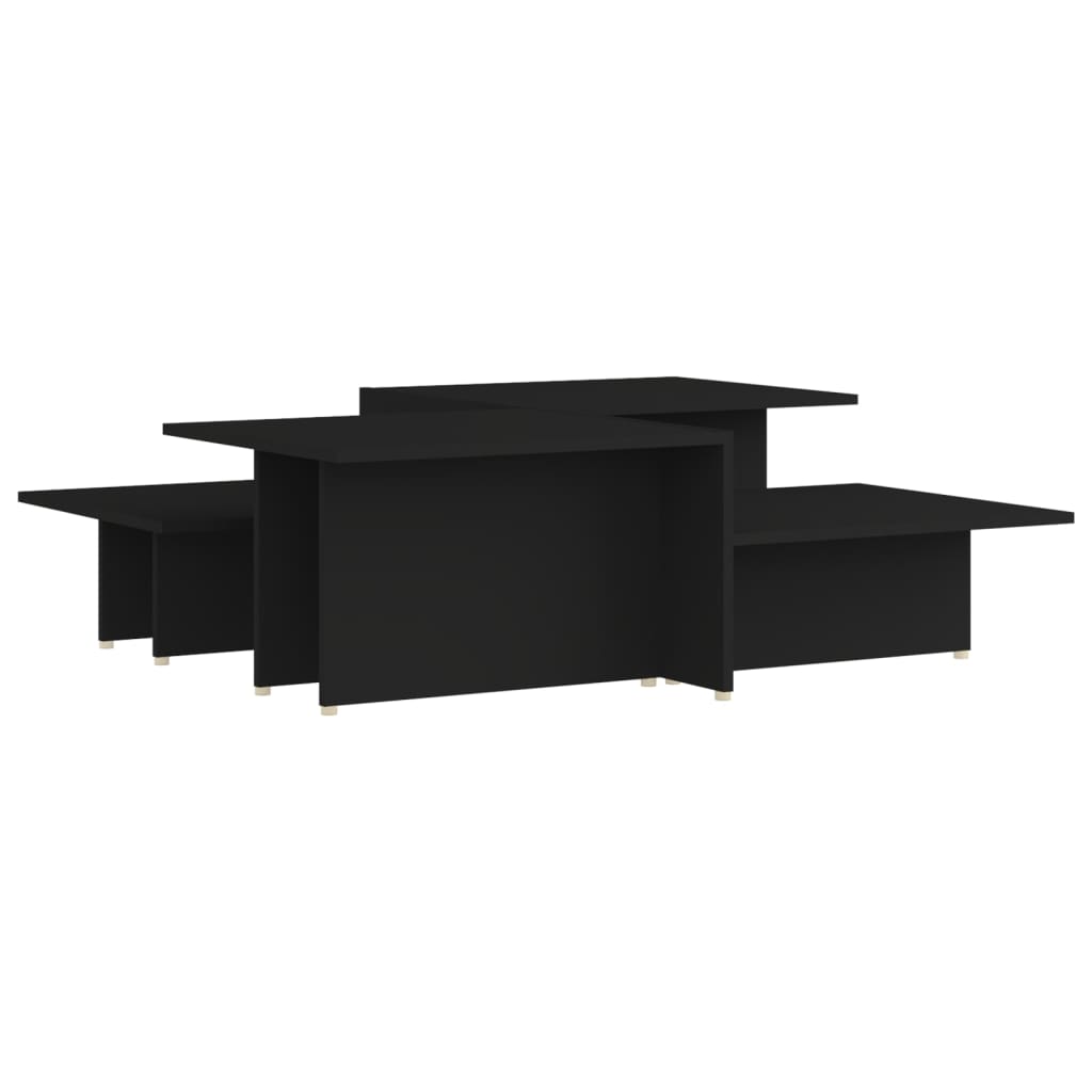 vidaXL Coffee Tables 2 pcs Black 111.5x50x33 cm Engineered Wood