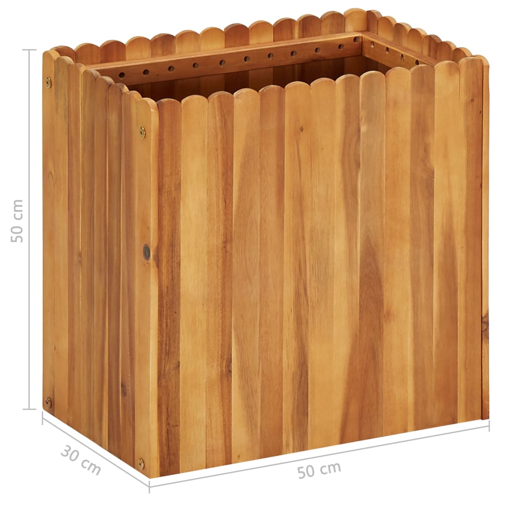vidaXL Garden Raised Bed 50x30x50 cm Solid Acacia Wood