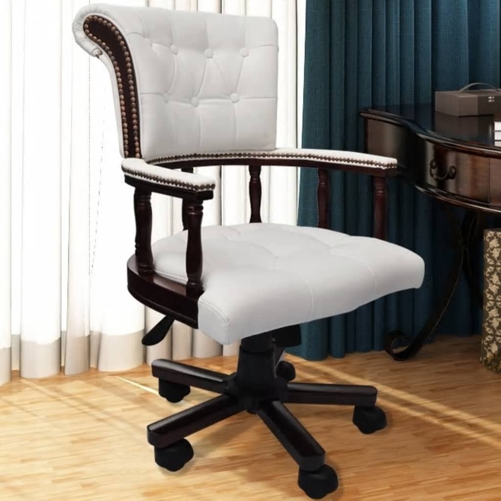 vidaXL Swivel Office Chair White