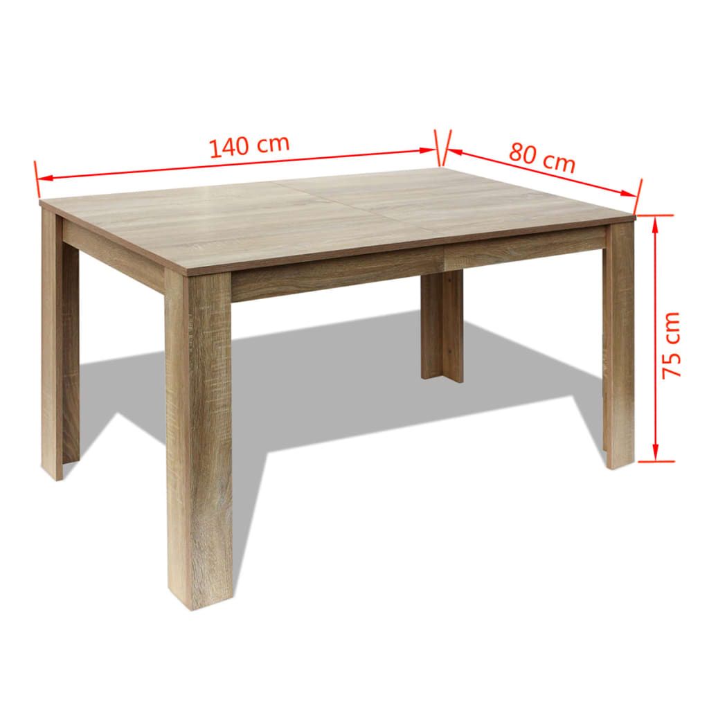 vidaXL Dining Table 140x80x75 cm Oak