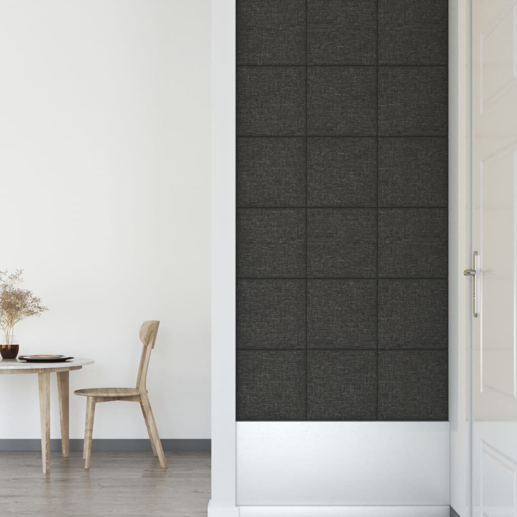 vidaXL Wall Panels 12 pcs Dark Grey 30x30 cm Fabric 1.08 m²