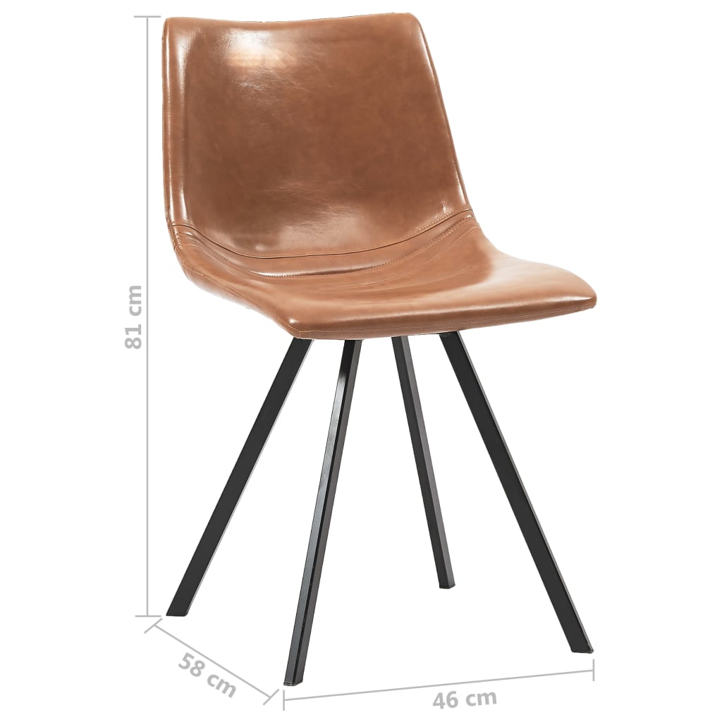 vidaXL Dining Chairs 4 pcs Cognac Faux Leather