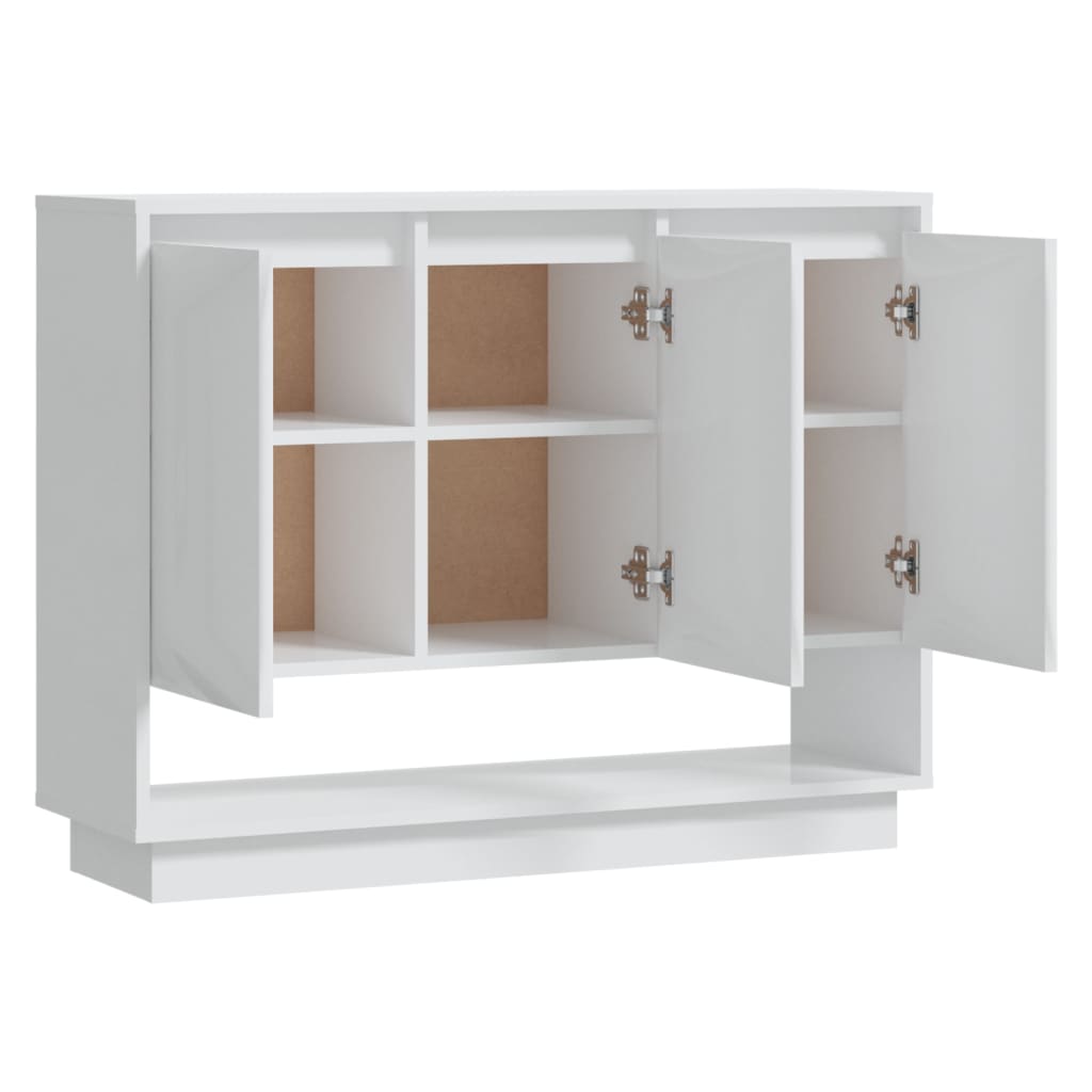 vidaXL Sideboard High Gloss White 97x31x75 cm Engineered Wood