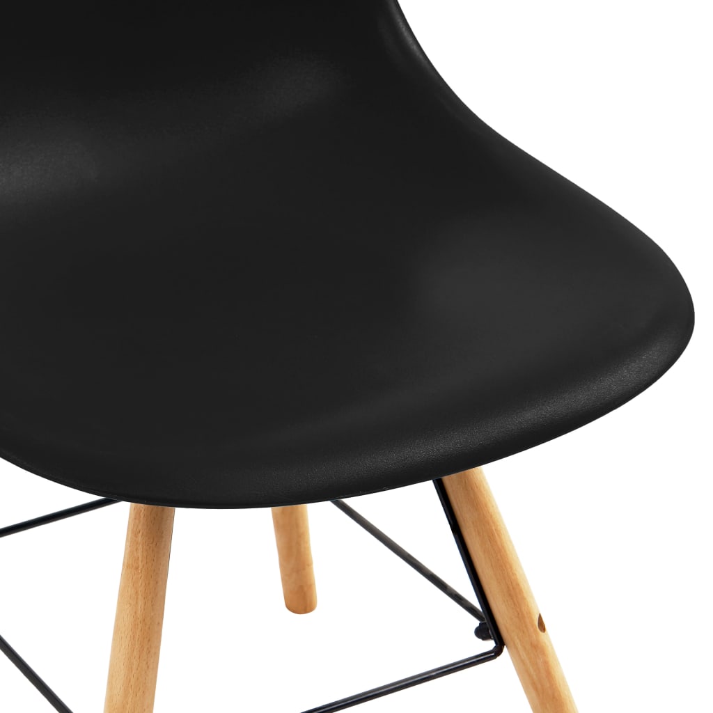 vidaXL Dining Chairs 4 pcs Black Plastic