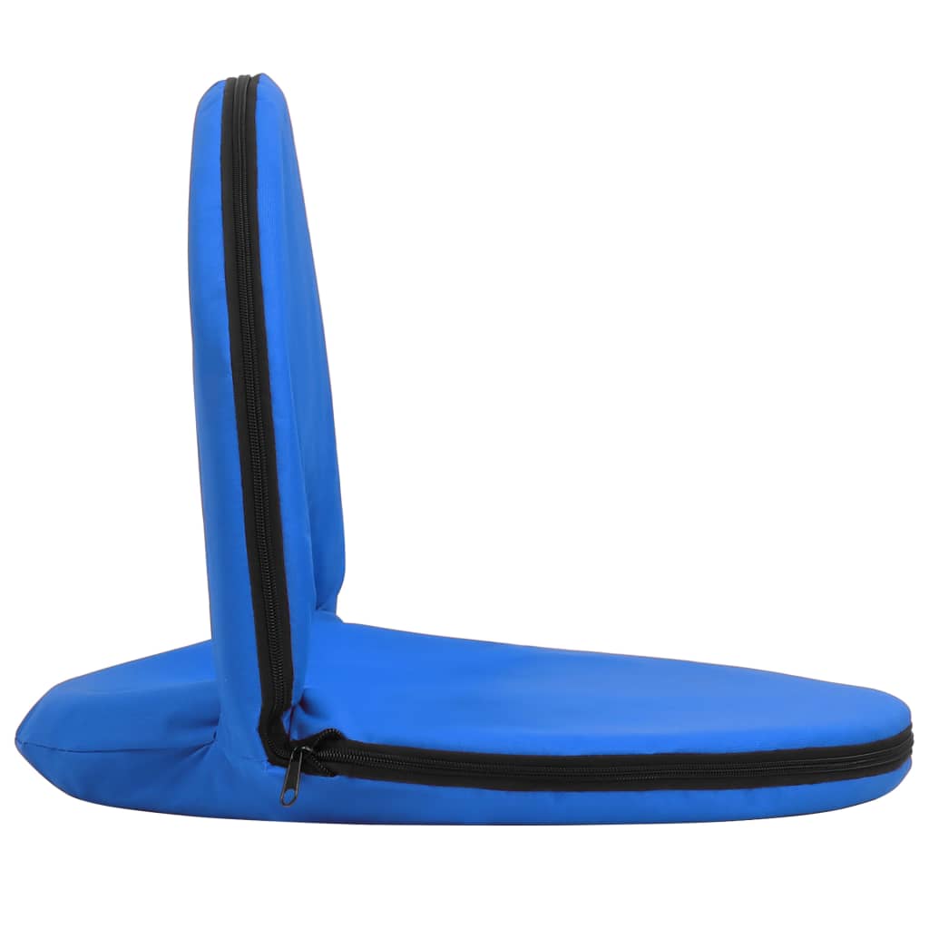vidaXL Foldable Ground Chair 2 pcs Blue Steel and Fabric