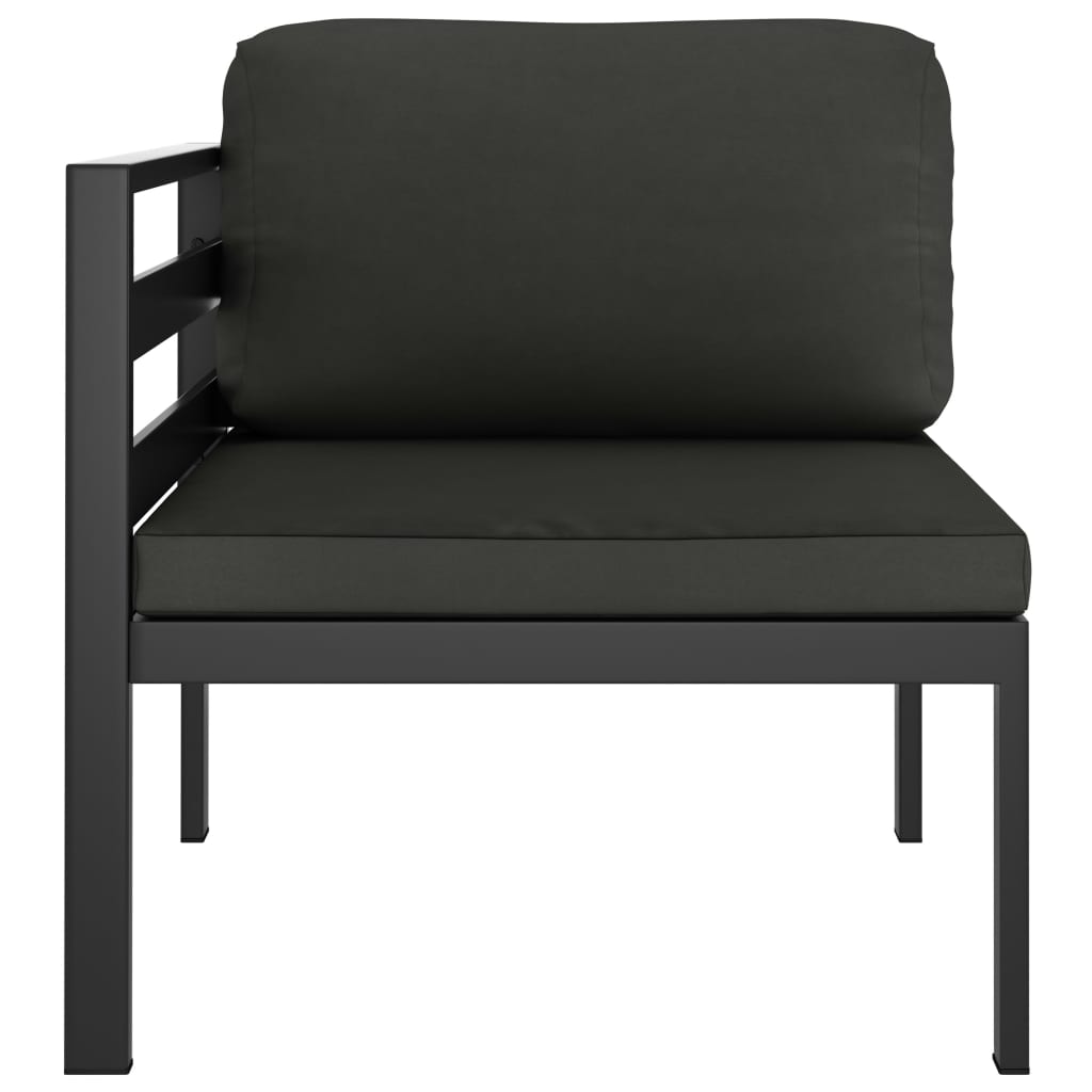 vidaXL Sectional Corner Sofa 1 pc with Cushions Aluminium Anthracite