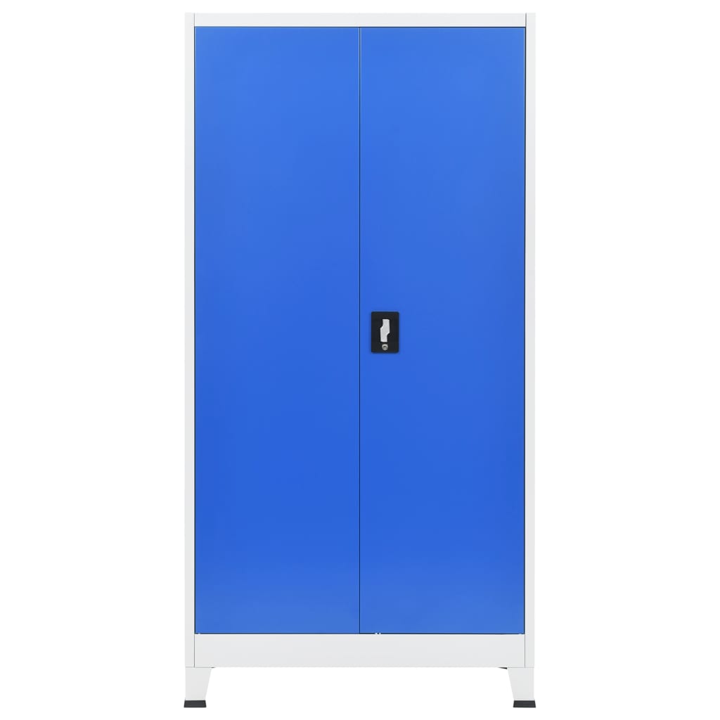 vidaXL Office Cabinet Metal 90x40x180 cm Grey and Blue