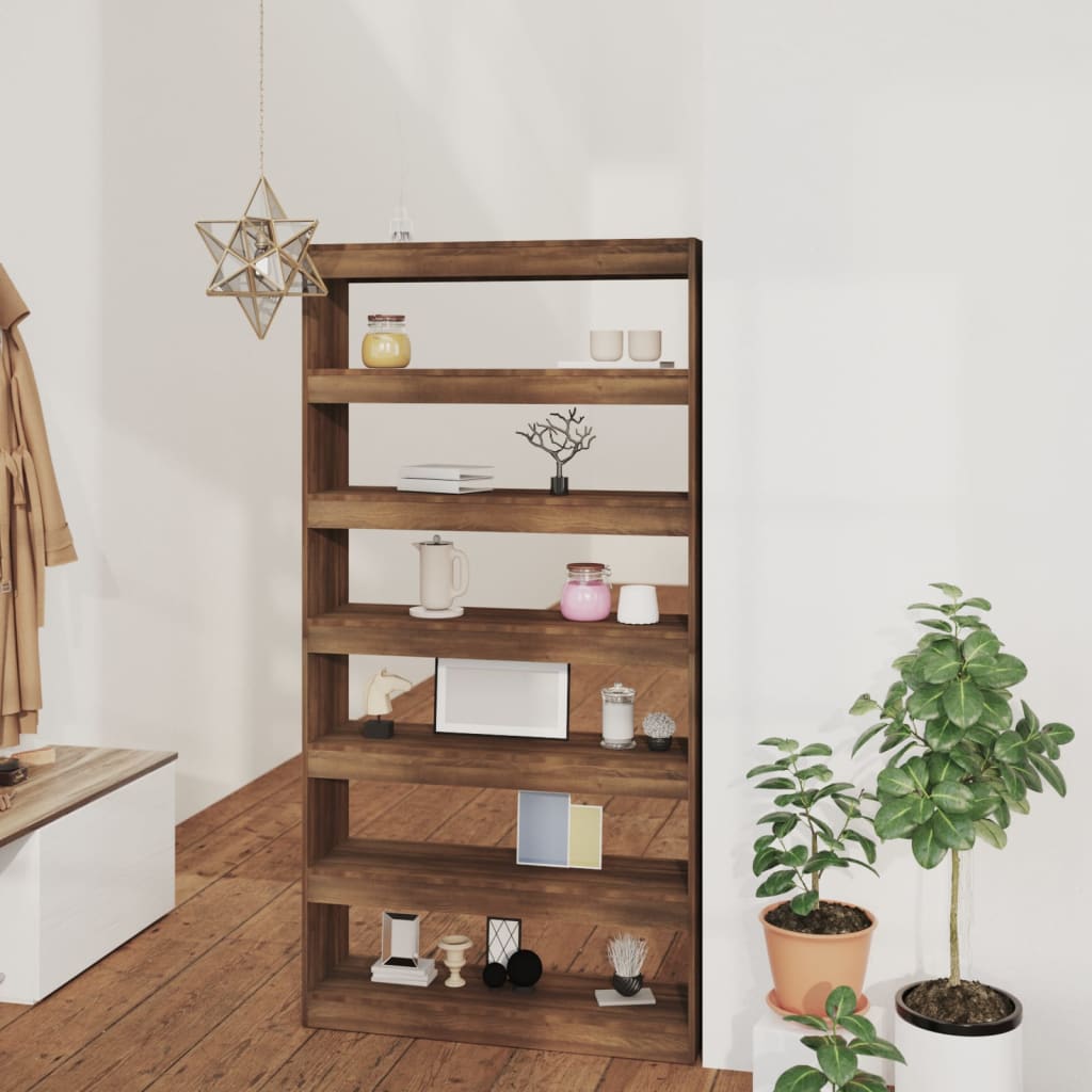 vidaXL Book Cabinet/Room Divider Brown Oak 100x30x198 cm Engineered wood