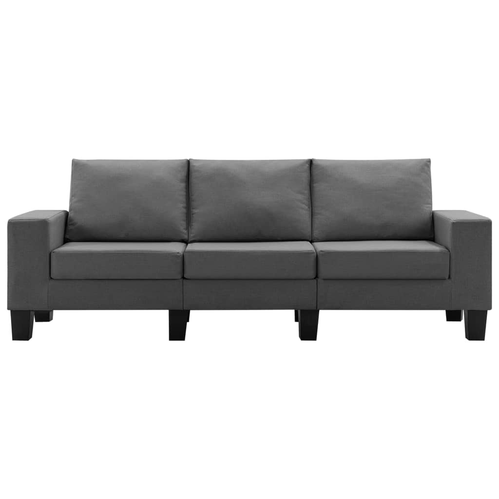vidaXL 3-Seater Sofa Dark Grey Fabric