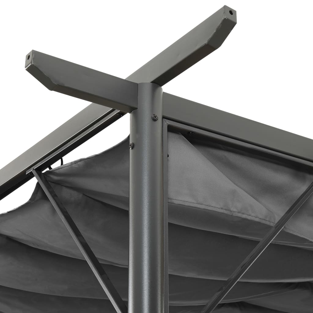 vidaXL Pergola with Retractable Roof Anthracite 3x3 m Steel 180 g/m²