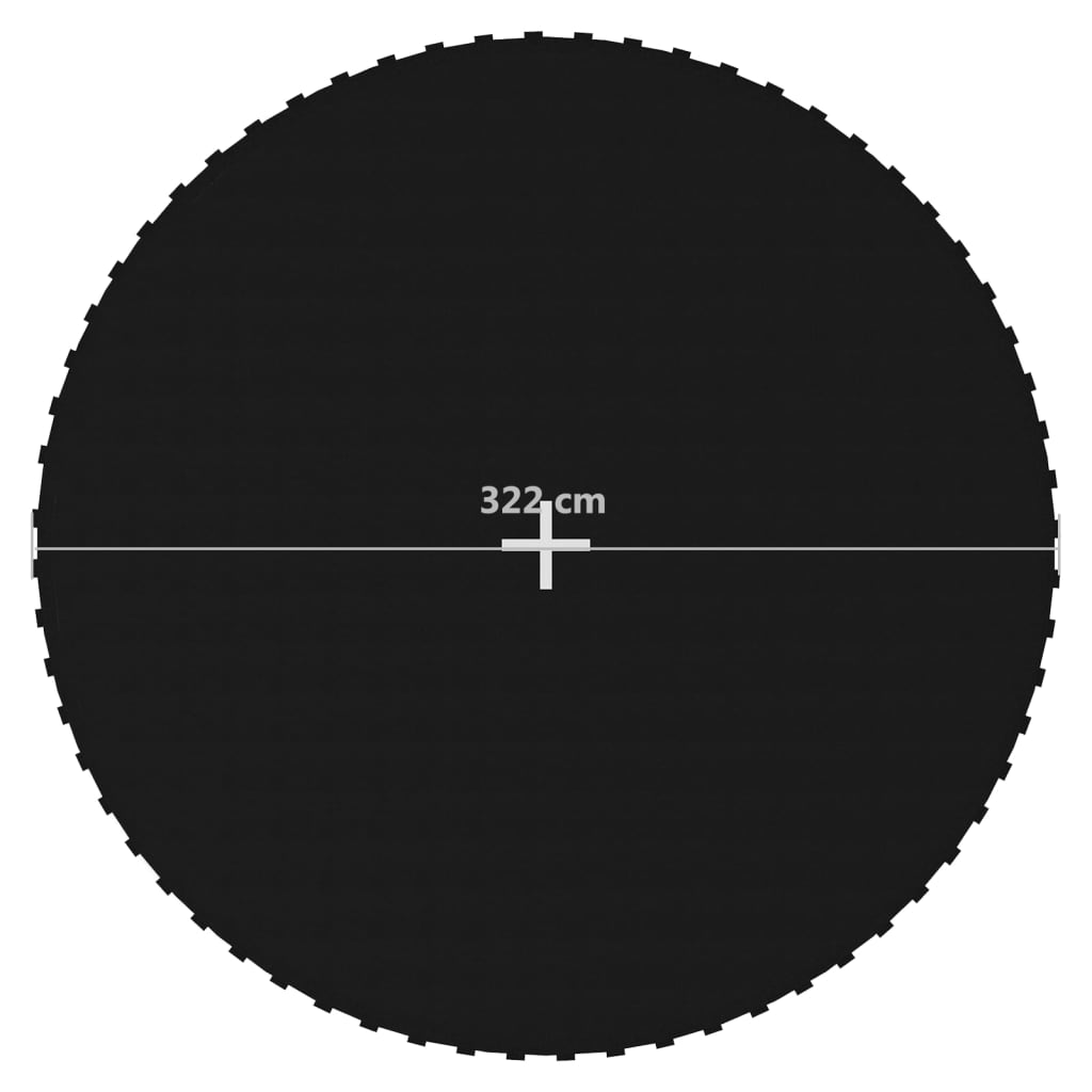 vidaXL Jumping Mat Fabric Black for 12 Feet/3.66 m Round Trampoline