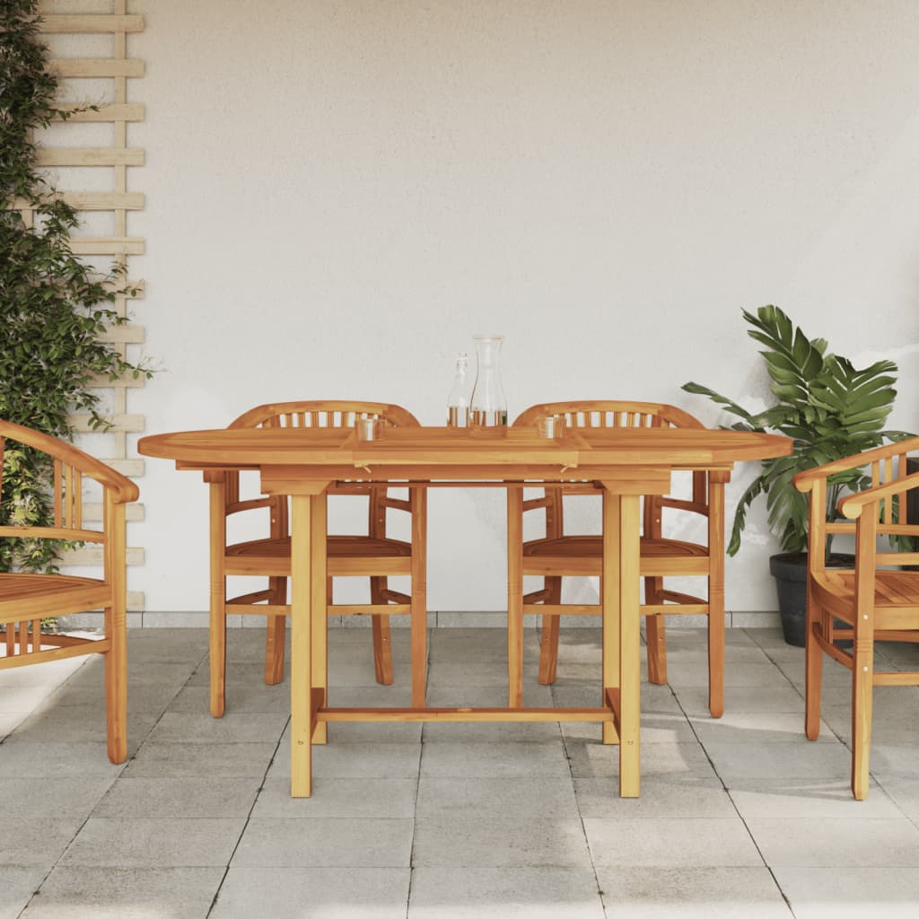 vidaXL Extending Garden Table 110-160x80x75 cm Solid Wood Teak