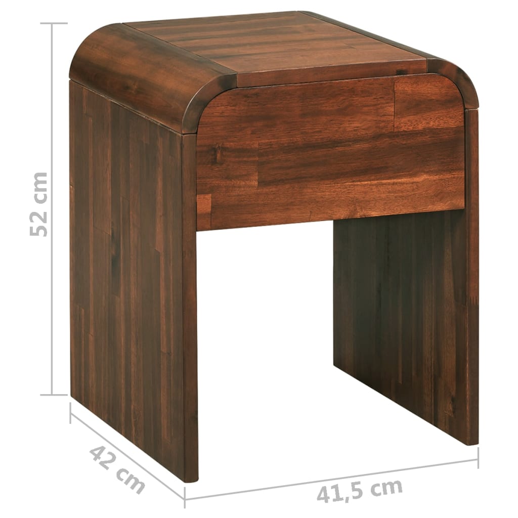 vidaXL Nightstand 41.5x42x52 cm Solid Acacia Wood
