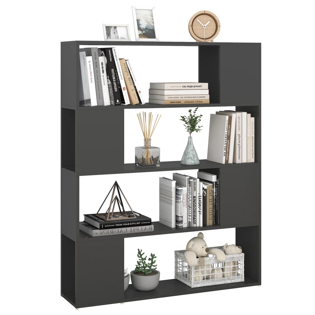 vidaXL Book Cabinet Room Divider Grey 100x24x124 cm