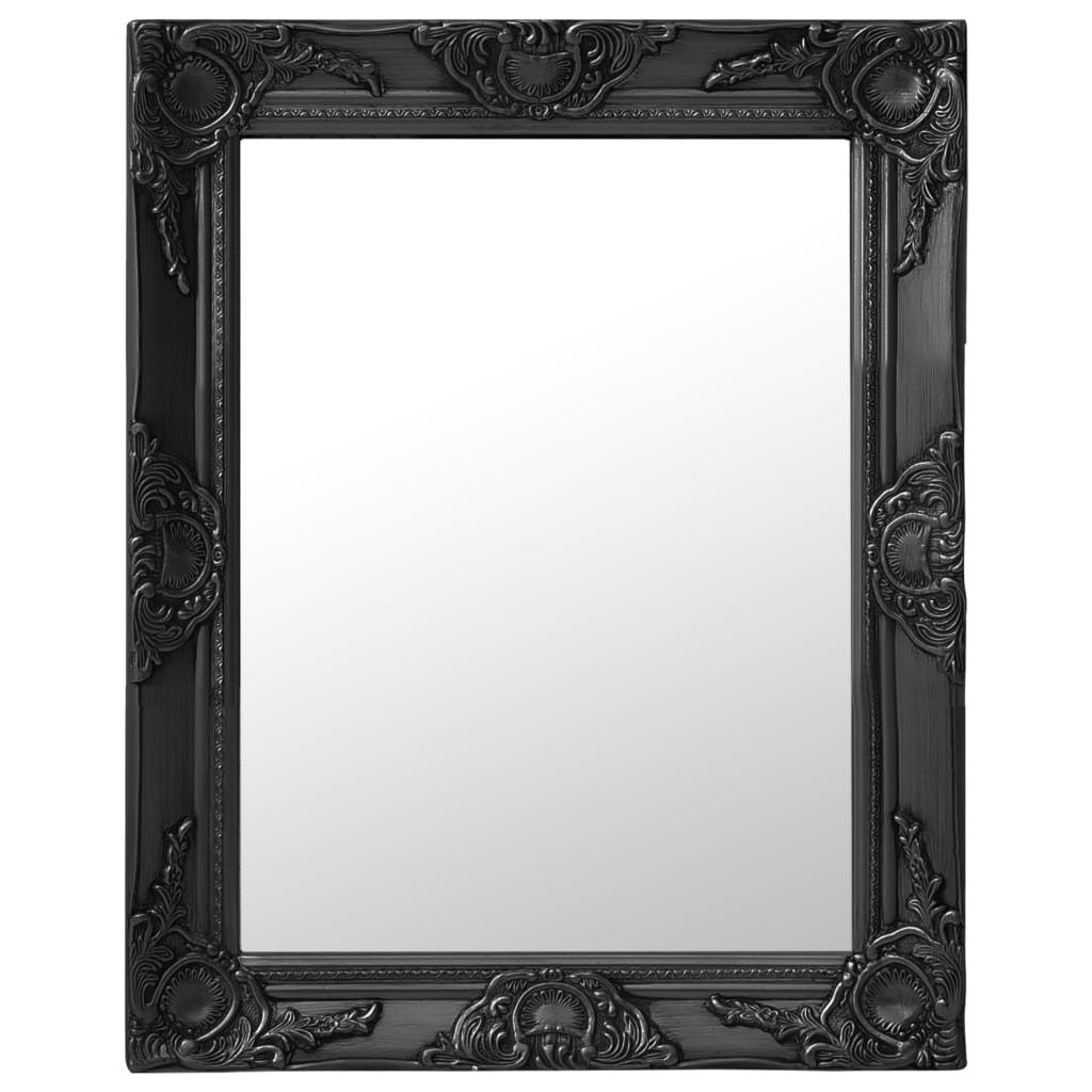 vidaXL Wall Mirror Baroque Style 50x60 cm Black