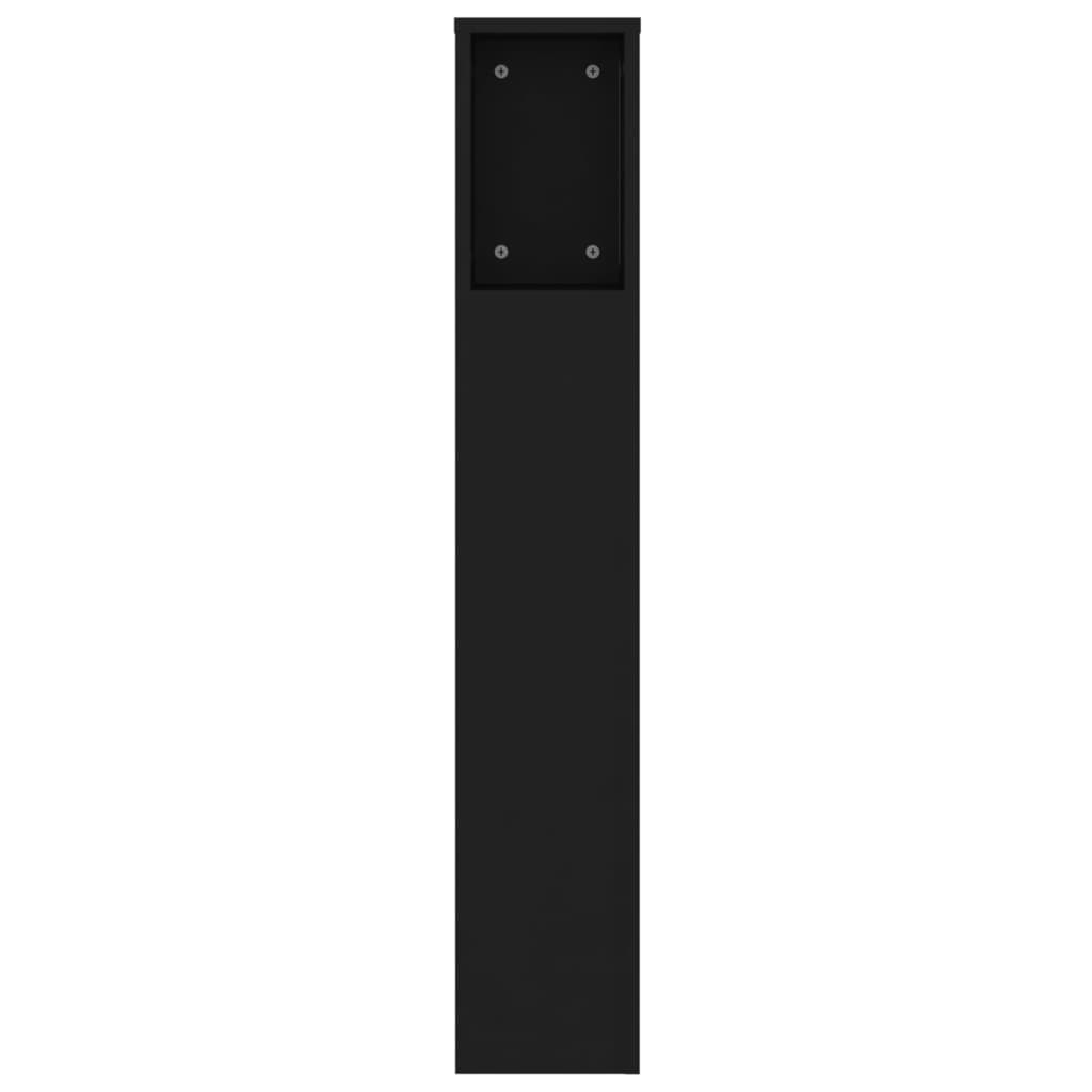 vidaXL Headboard Cabinet Black 140x18.5x104.5 cm