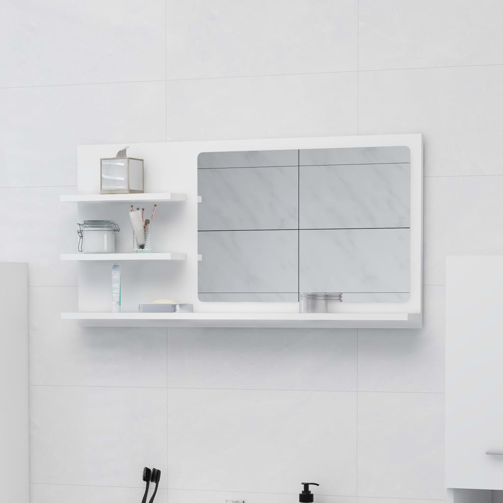 vidaXL Bathroom Mirror White 90x10.5x45 cm Engineered Wood