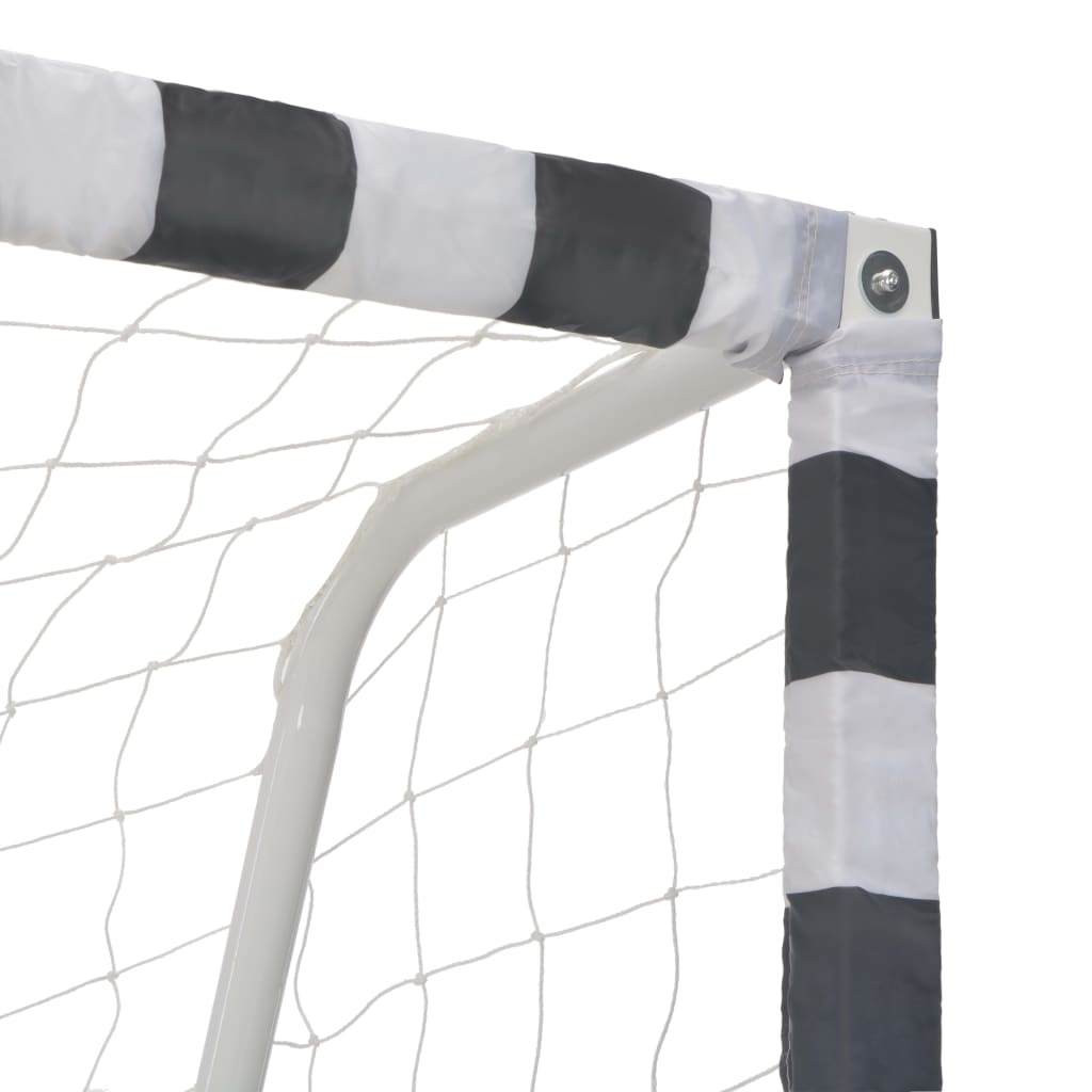 vidaXL Soccer Goal 300x200x90 cm Metal Black and White